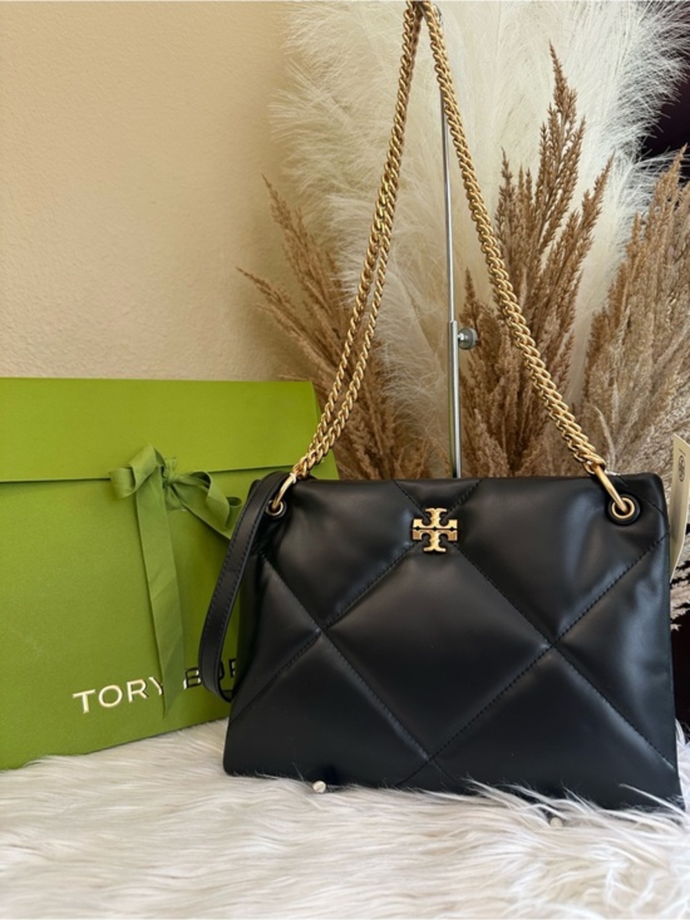 Tory Burch Small Kira Diamond Quilted Leather Shoulder Bag